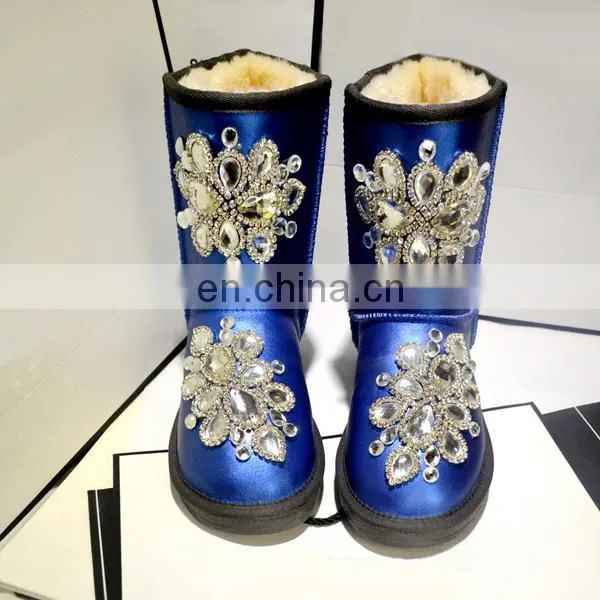Aidocrystal Factory Price Wholesale Women Handmade Snow Boots With Rhinestone photo-4