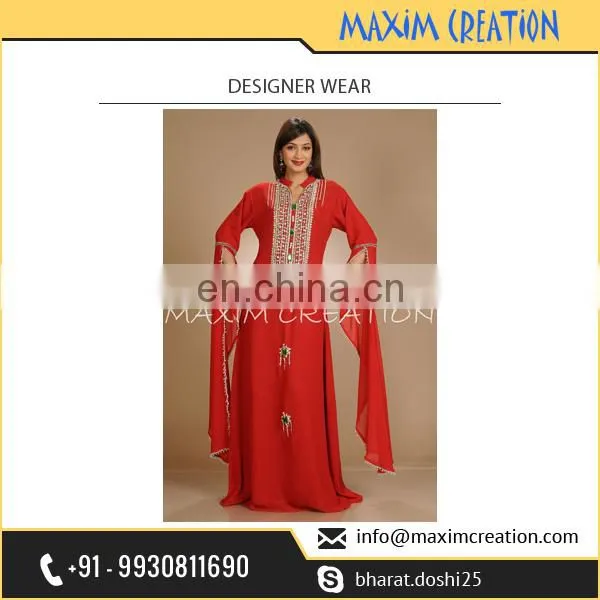 Best Selling Red Designer Kaftan for Women Available at Attractive Price