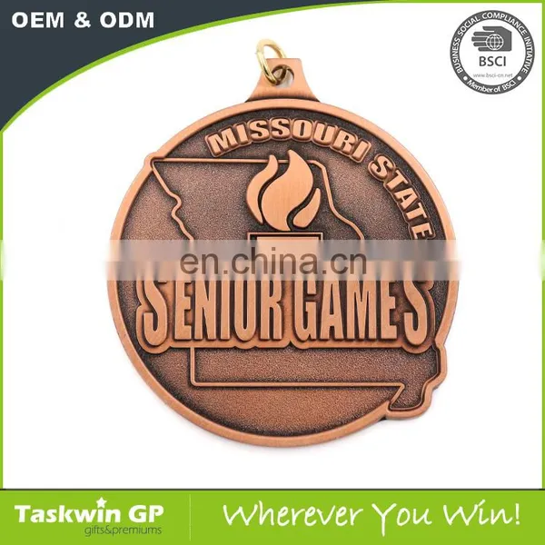 Gold Silver Bronze Senior Game Sports Award Medallion Custom Metal Medals photo-3