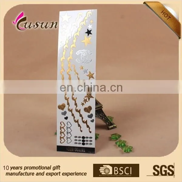 Gold/Silver Body Jewelry Sticker Deco Non-toxic Metallic Temporary Tattoo photo-3