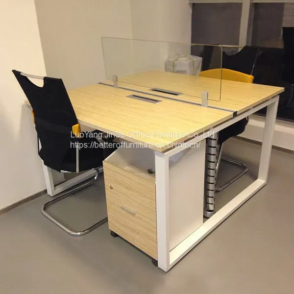 2 Person Face to Face Steel Frame and Wooden Top Office Desk 1200x1200 1400x1400mm photo-4