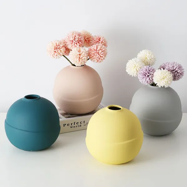 Japanese Zakka Pink Creative Gifts Ball Bottle Vase For Hotel photo-2
