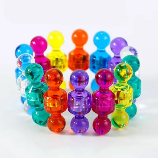 Transparent Colorful Plastic Magnetic Push Pins NdFeB Magnet photo-2