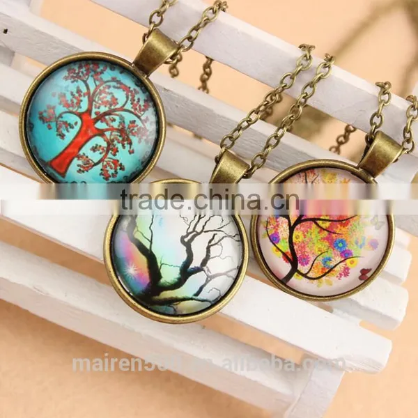 Antique Bronze Tree of Life Family Tree Jewelry Pendant Necklace