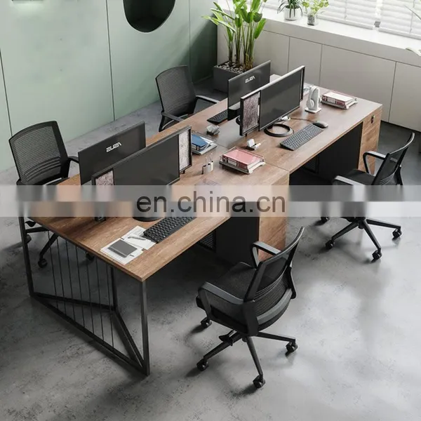 Wholesale Luxury Modern l Shaped Wooden Metal Executive Computer Office Desk photo-2