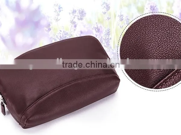 Waterproof Practical Genuine Leather Cosmetic Bag, Leather Makeup Organizer Case Lady photo-5
