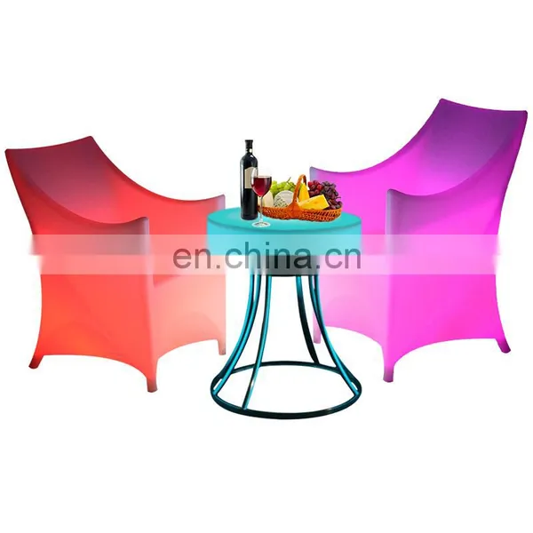 Luminous Square Stand High Led Cocktail Table Led Chairs and Bar Tables Furniture Plastic Kitchen Counter Height Bar Tables Led photo-5