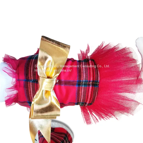 Dog Cute Bow Plaid Skirt/ Christmas Dog Cute Bow Plaid Skirt/ Dog Plaid Skirt/ Dog Red Skirt/ photo-4