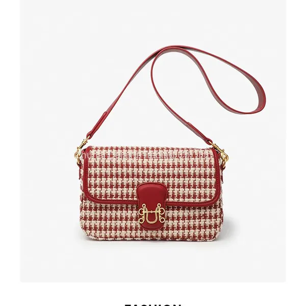 2023 New Arrival Ladies Houndstooth Bridal Bag Single Shoulder Crossbody Bag Fashion Small Square Bag photo-3