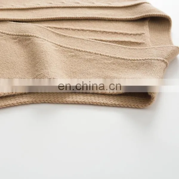 Brand New Custom Sleeveless V-Neck Cardigan Vest Women Knitted Cashmere Woolen Casual Style Embroidered Logo Button Back photo-5