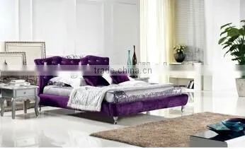 K156 Canton European Home Bedroom Furniture Modern Leather PU Fabric Upholstered Bed