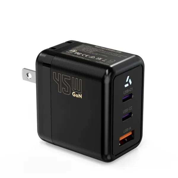 65W GaN Uninterruptible Power Charger, Pocket-Sized 5000mAh PD Power Bank for Mobile Devices, Black