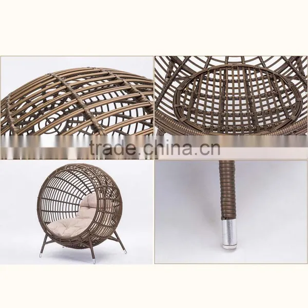 Creative Nest Clubhouse Pool Rattan Round Chaise Lounge Chair Lounge For Garden photo-6