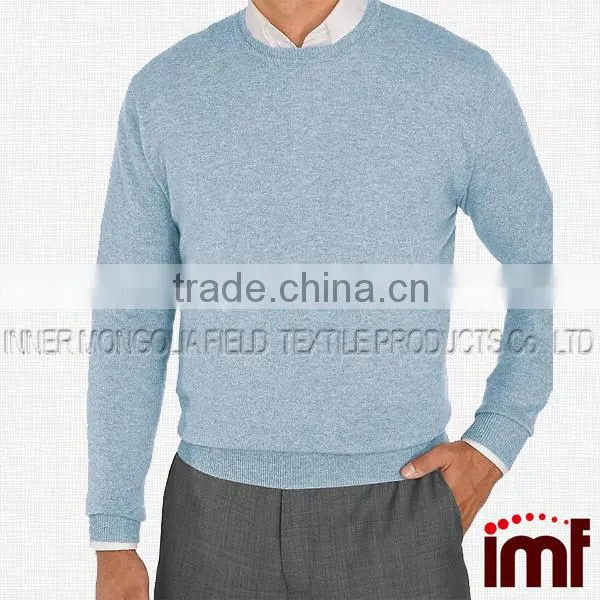 Men's 100% Cashmere Solid Crew Neck Sweater photo-2
