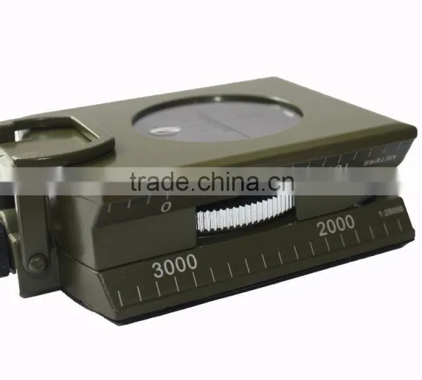 Metal Waterproof and Shockproof Compass Zinc Alloy Material Military Green photo-2