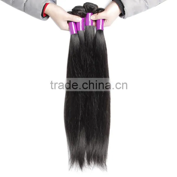 Cheap Raw Peru Human Hair Extension, Remy Straight Human Hair Weaving, Strong Double Drawn Weft photo-4