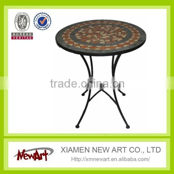 Metal Mosaic Garden Outdoor Furniture Patio Furniture Set 1 Pcs Table +2 Pcs Chairs