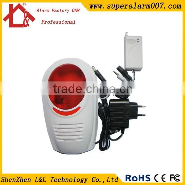 Wireless Outdoor Security Alarm Siren With Strobe Light