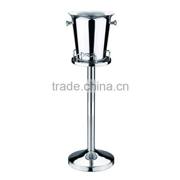 Double Wall Handle Champagne Bucket Cooler Beer Ice Bucket With Leak Mesh and Tong photo-3