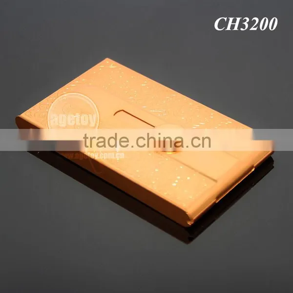 Push Up Push Down Button Folding Anodizing Gold Aluminum Knurling Business Metal Automatic Card Holder photo-2