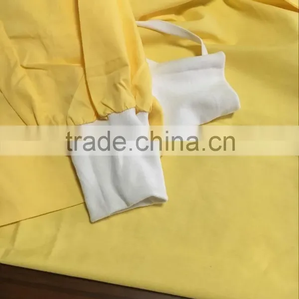 Disposable Yellow Isolation Gown With Knitted Cuff photo-3