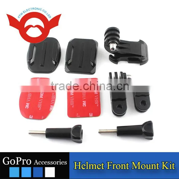 Helmet Front Selfie Face Photo Mounting Kit With Curved and Flat Mount for Gopro Camera Hero 4/3+/3/2
