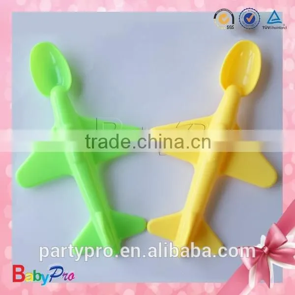2015 New Product Colorful Airplane Shape Plastic Baby Spoon photo-4