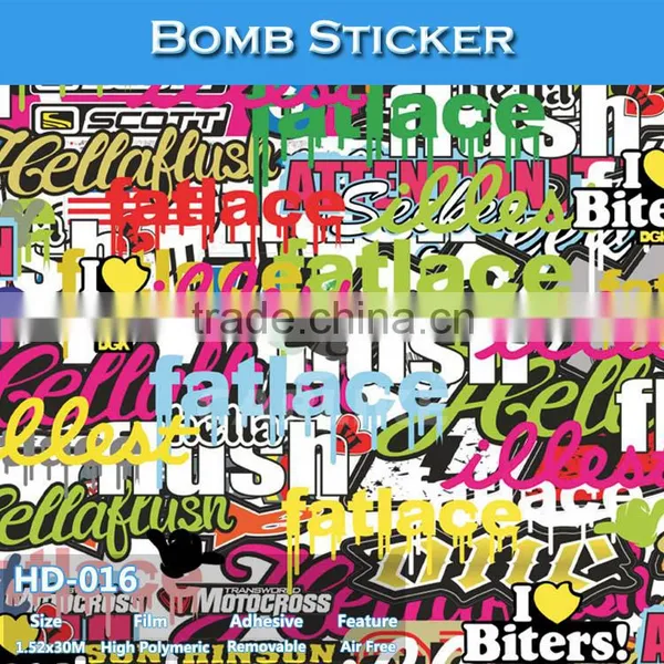 HD-013 CARLIKE 1.52x30M 5FTx98FT Air Free Pretty Decorative Bomb Vinyl Car Wrap Stickers photo-5