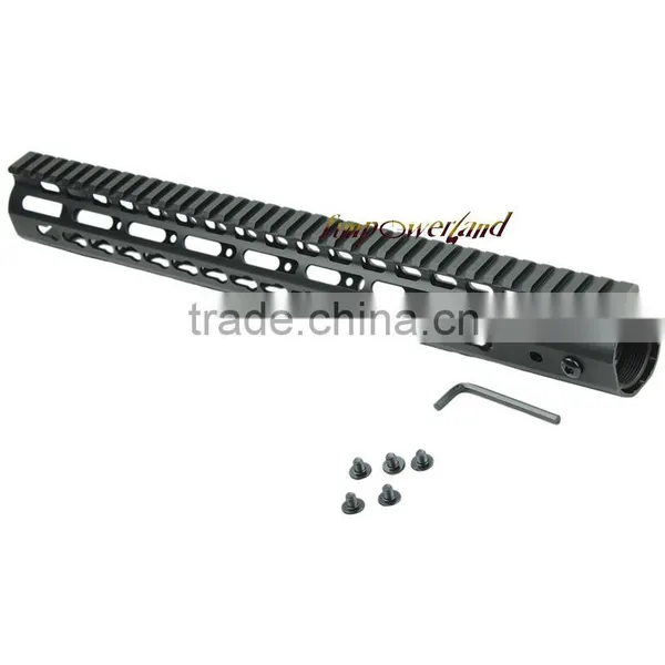 Funpowerland Black Float NSR 15 Inch Handguard One-piece Top Rail System KeyMod High Quality Lightest For AR-15 M4 M16 photo-3