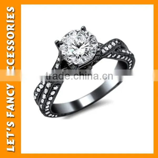 Fashion Black Colour Rings For Lovers Wholesale PGRG0064 photo-4