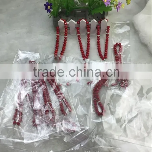 33 Pieces Beads 10mm Islamic Ruby Red Togther Prayer Beads Excellent Crystal Material photo-5