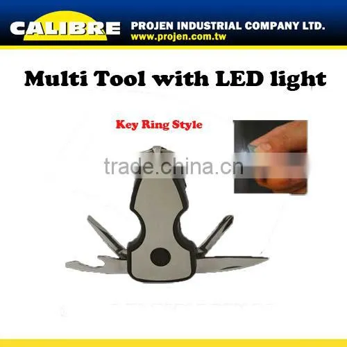 CALIBRE Promotion Gift Key Ring Style 5 in 1 Multi Tool With Led Light