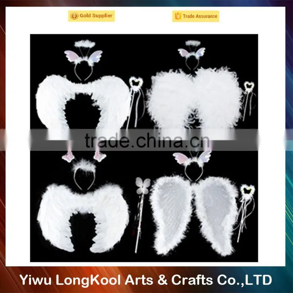 2016 Factory Direct Sale Fairy Butterfly Wings Set White Feather Wings for Party Decoration photo-2