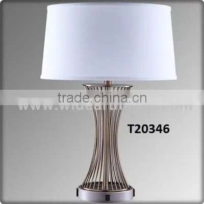 UL Listed Modern Bedroom Bedside Glass Shade Adjustable Desk Lamp With On Off Switch Power Outlet Hotel Desk Lamps Light T50070 photo-6
