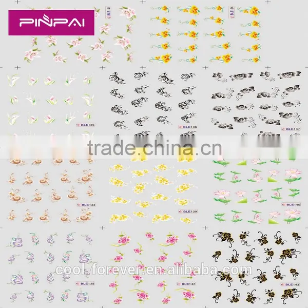 Most Popular Cheap Water Transfer Printing BLE Nail Sticker for Sale 2015