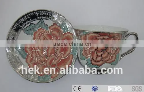 Colored Cafe Tea Cup and Saucer photo-4