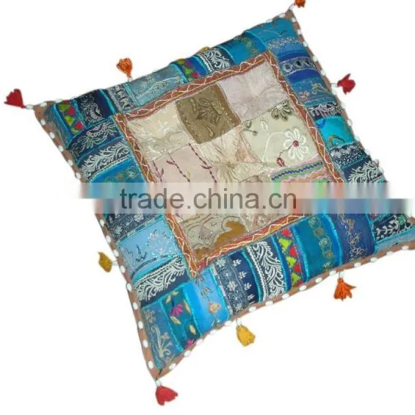 RTHPFC - 2 Flower Cushion Cover Beautiful Embroidered Khambadia Work and Ottomans Stylish Home Furnishing Item photo-2