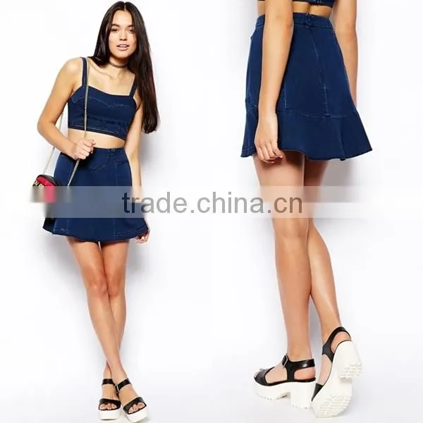 Latest Design Denim Skirt Wholesale Denim Skirts