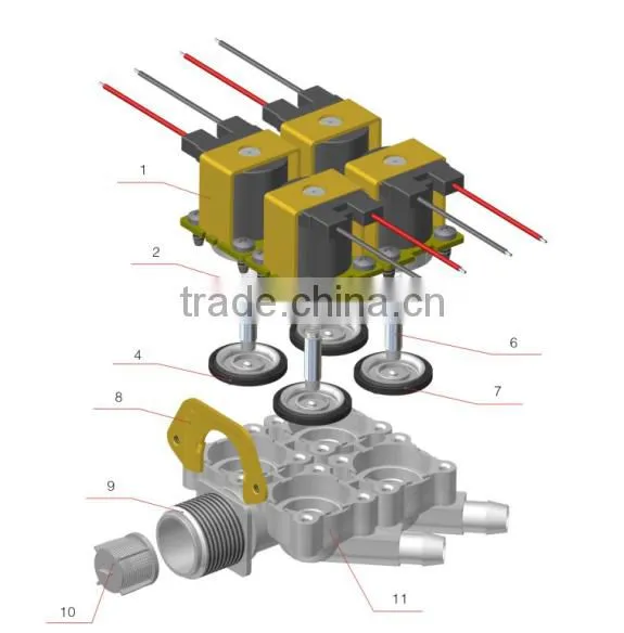 Sanitary Ware Water Multi-way Outlet Infrared Sanitary Four Output Water Solenoid Magnetic Valve photo-2