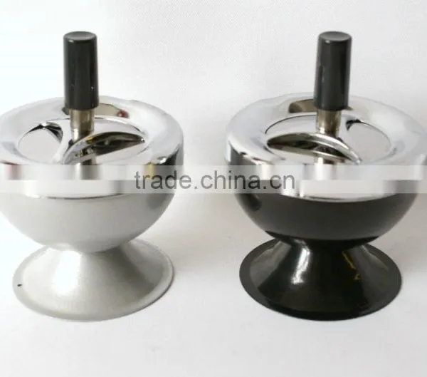 High Quality Novelty Metal Cigarette Spinning Retro Smokers Push Down Ash Tray