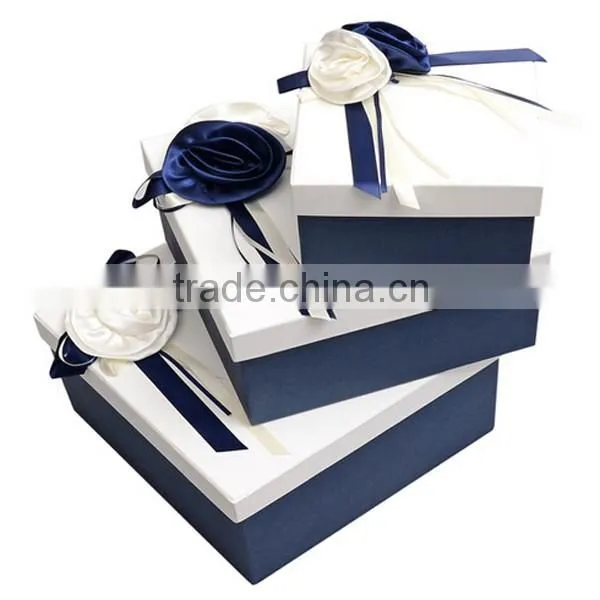 Elegant Blue and White Sets Paper Gift Box photo-6