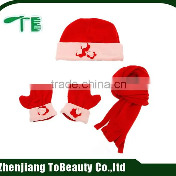 Pink Polyester Scarf and Hat Set photo-2