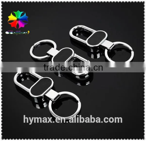 Personality Double Loop Metal Custom Keychain for Gift photo-4