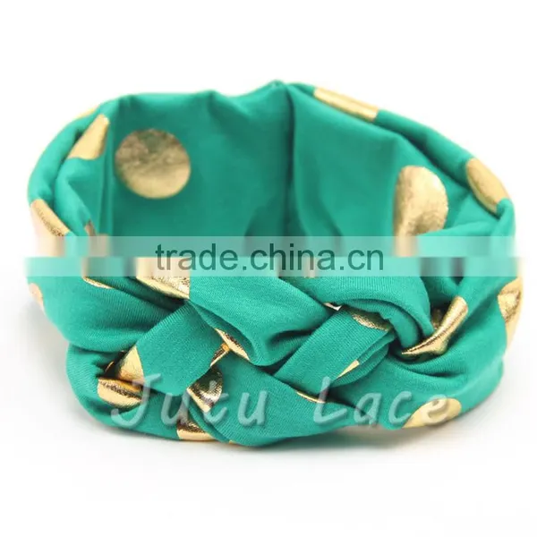 Flashing Gold Dots Bow Headband-polka Dot Hair Bow Headwrap-knotted Kids Stretchy Headwraps photo-4