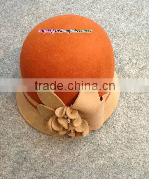 2014 Fashion Ladies Wool Felt Bucket Hat/ Wedding and Church Hats photo-6