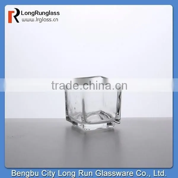 LongRun Square Crystal Glass Candle Holder With High Quanlity photo-2