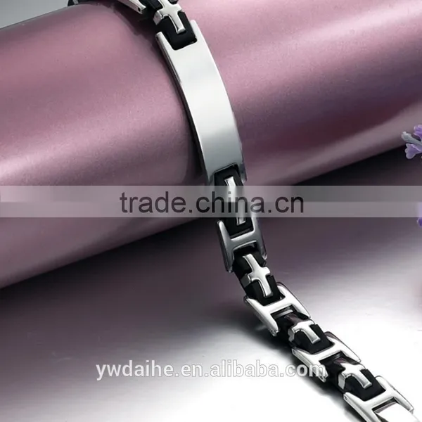 Daihe the Latest Stainless Steel&genuine Silicone Bracelet for Men photo-2