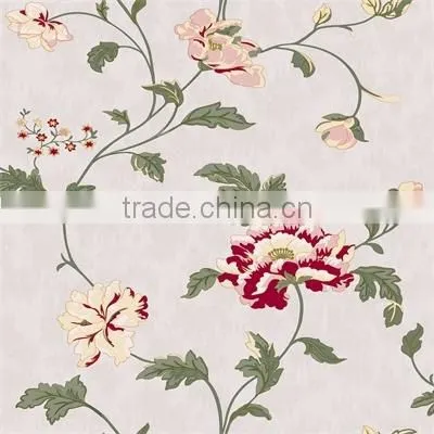 Wholesale Deep Embossed Flower Design Decorative Vinyl /pvc Wallpaper photo-3