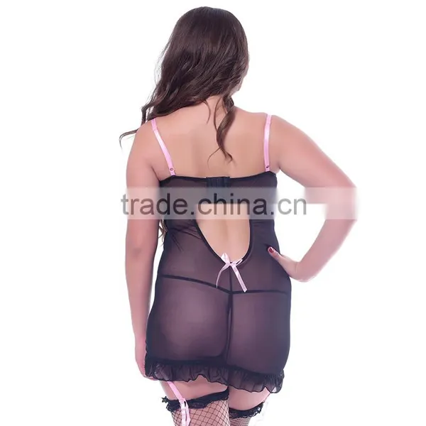 Plus Size Black Pure Silk Lingerie photo-3