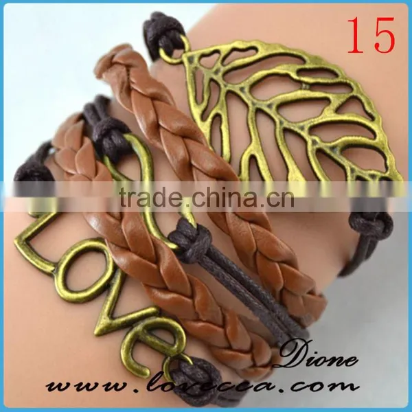 Fashion Statement Jewelry Classic Vintage Bracelets Infinitely Anchor Bracelet Leather photo-6